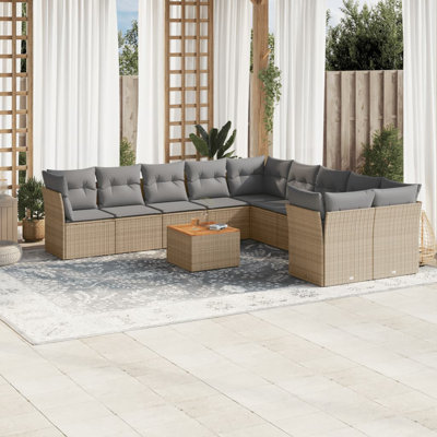  Ensemble de canapé de jardin beige