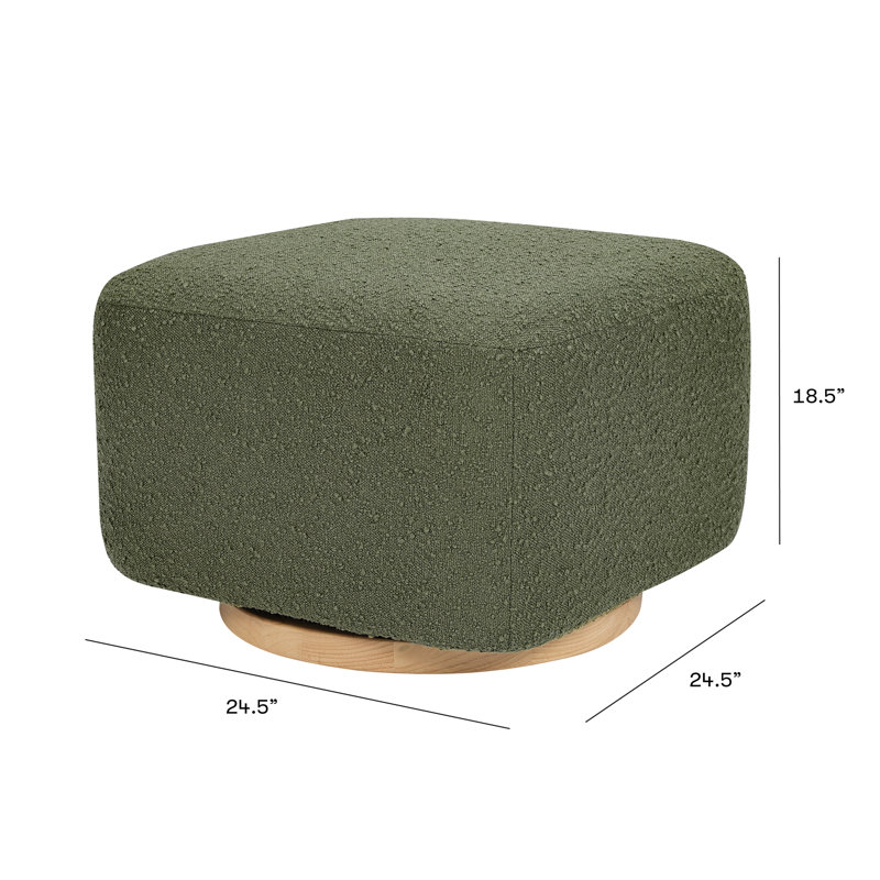 Kiwi Gliding Ottoman, Olive Boucle, Natural