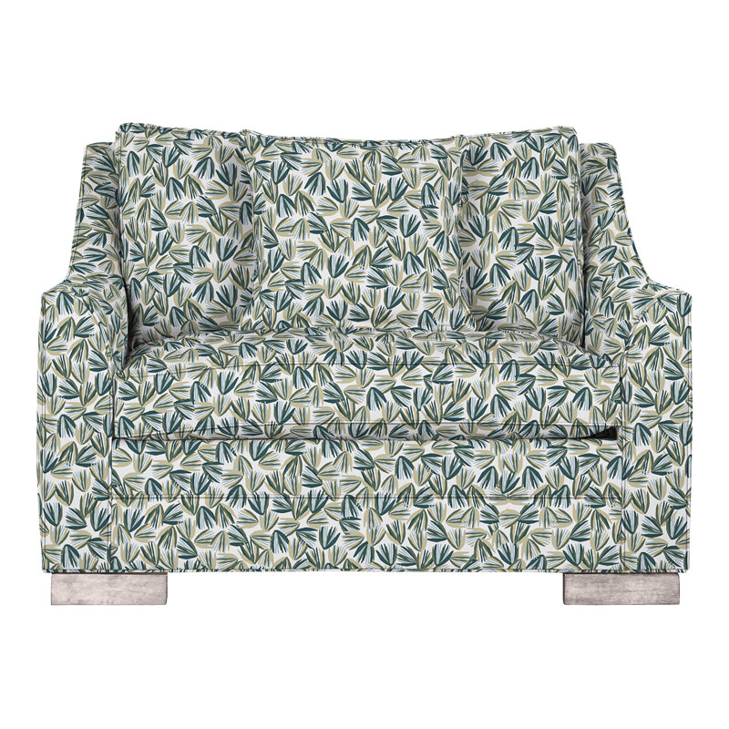 Chaise et demi 50,5 po Nicholas, Perigold Palmetto Verdigris, Gris tourterelle