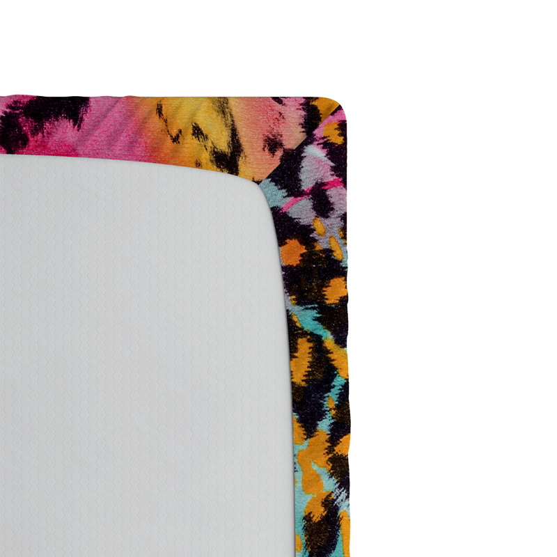 Drap-housse Ambesonne, paquet de 2, Drap-housse grand, Imprimé animal rose / orange / vert