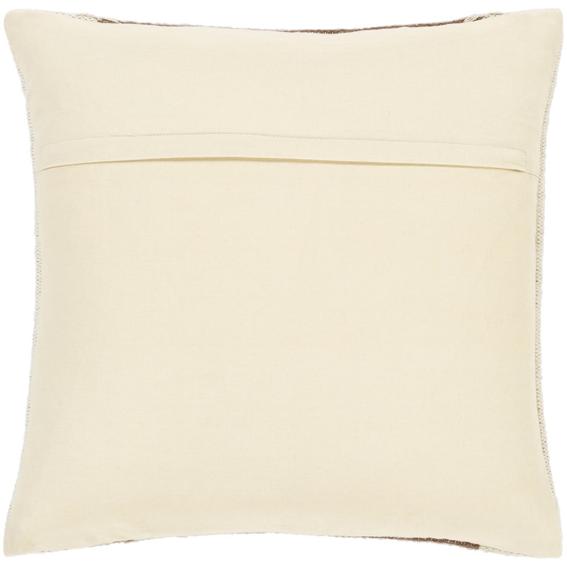  20'' Throw Pillow Cover, Dark Brown/Ivory