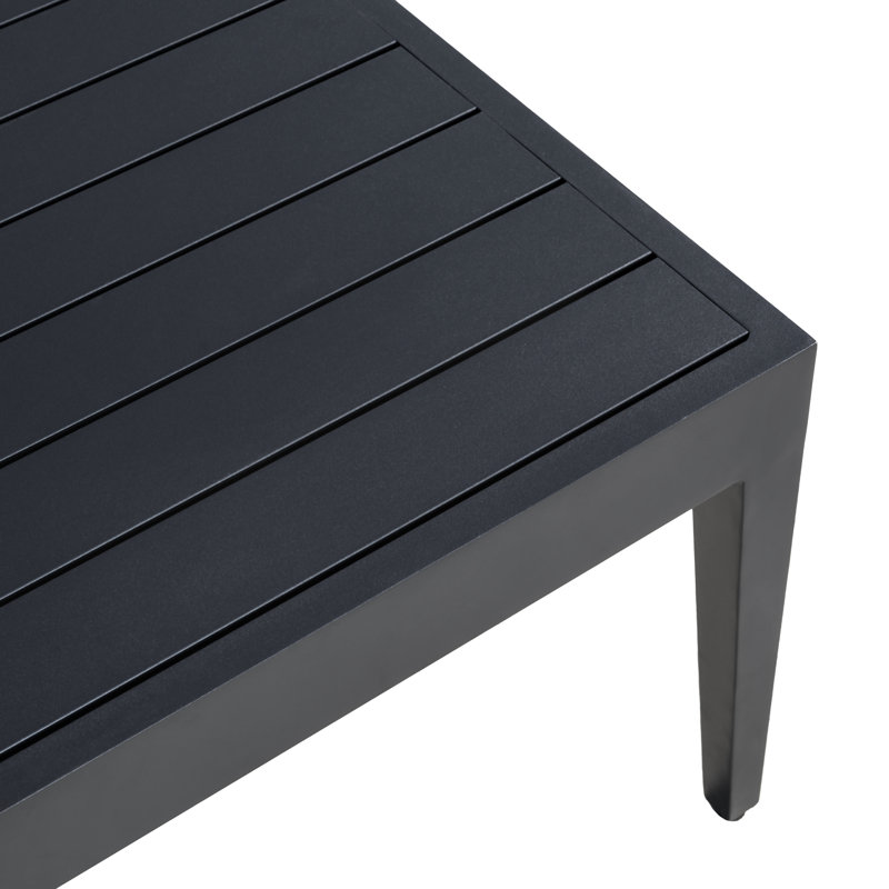 Belamar Outdoor Coffee Table, Gray Aluminum, Gray