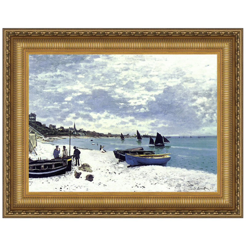Beach At Sainte-Adresse, 1867 Print by Claude Monet, 38.25" H x 49.25" W x 1.875" D