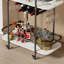 Ahmarria 2-Tier Bar Cart on Wheels with Wine Rack and Glass Holder, Drink Trolley for Home, Party-1646586775