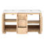 Meuble-lavabo double avec lavabos en résine et grain de bois naturel Modern