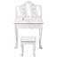 Ensemble de coiffeuse pour enfants avec miroir triptyque lumineux, coiffeuse princesse en bois avec tiroir et tabouret, coiffeuse de maquillage pour jeux d'imitation pour petites filles, blanc-652023219