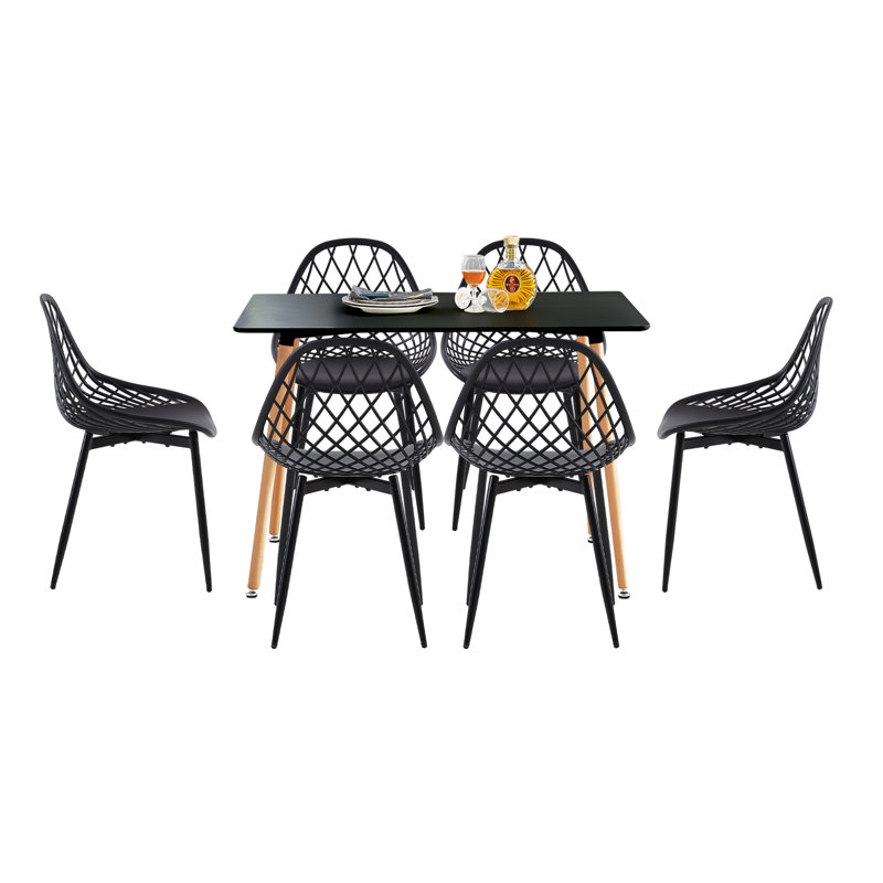 Dorrington 6 - Person Dining Set, Black