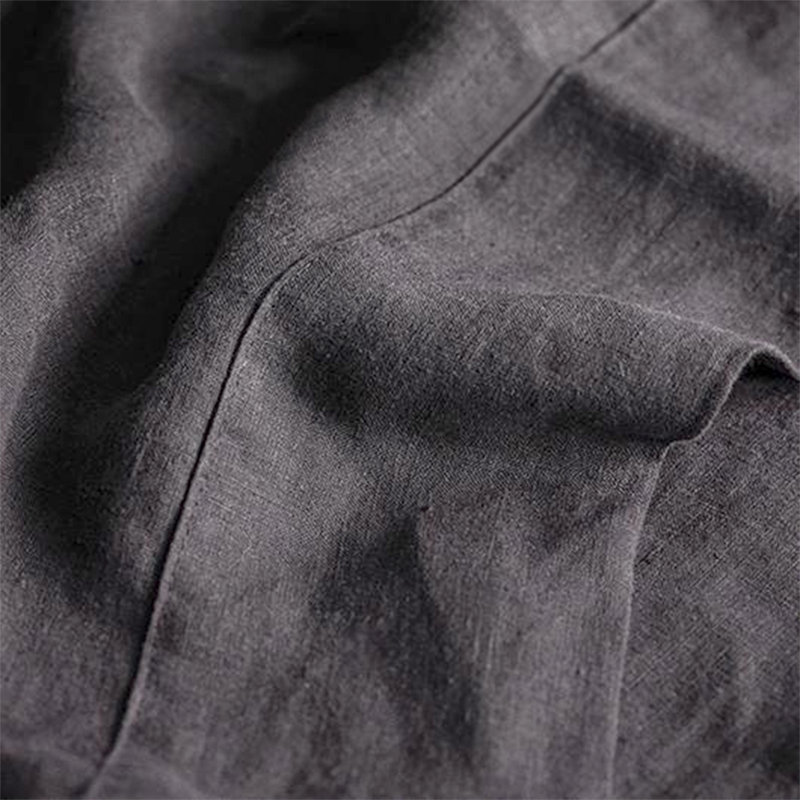Ensemble de draps en lin Baloo Living, Ensemble de draps pour lit très grand californien, Noir