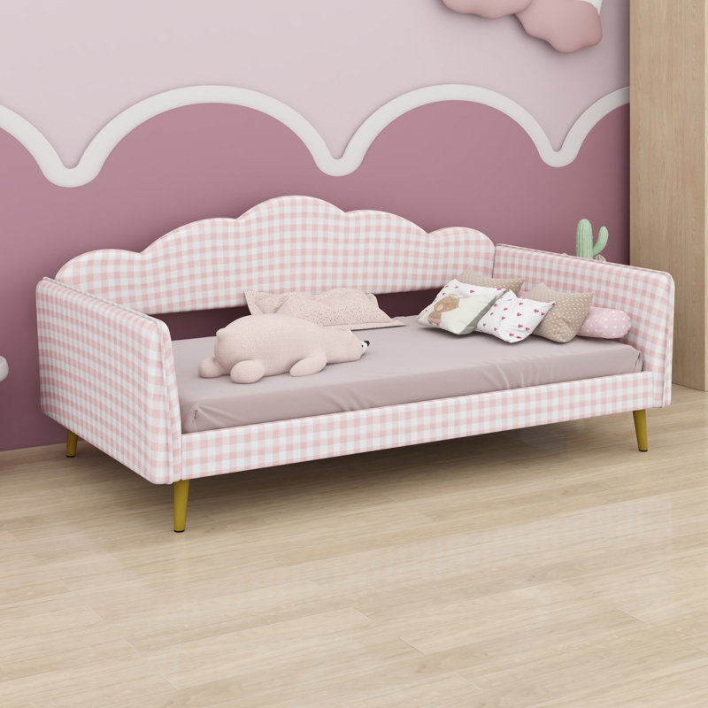 Lit de jour rembourré peu encombrant pour le salon et la chambre à coucher, Pink