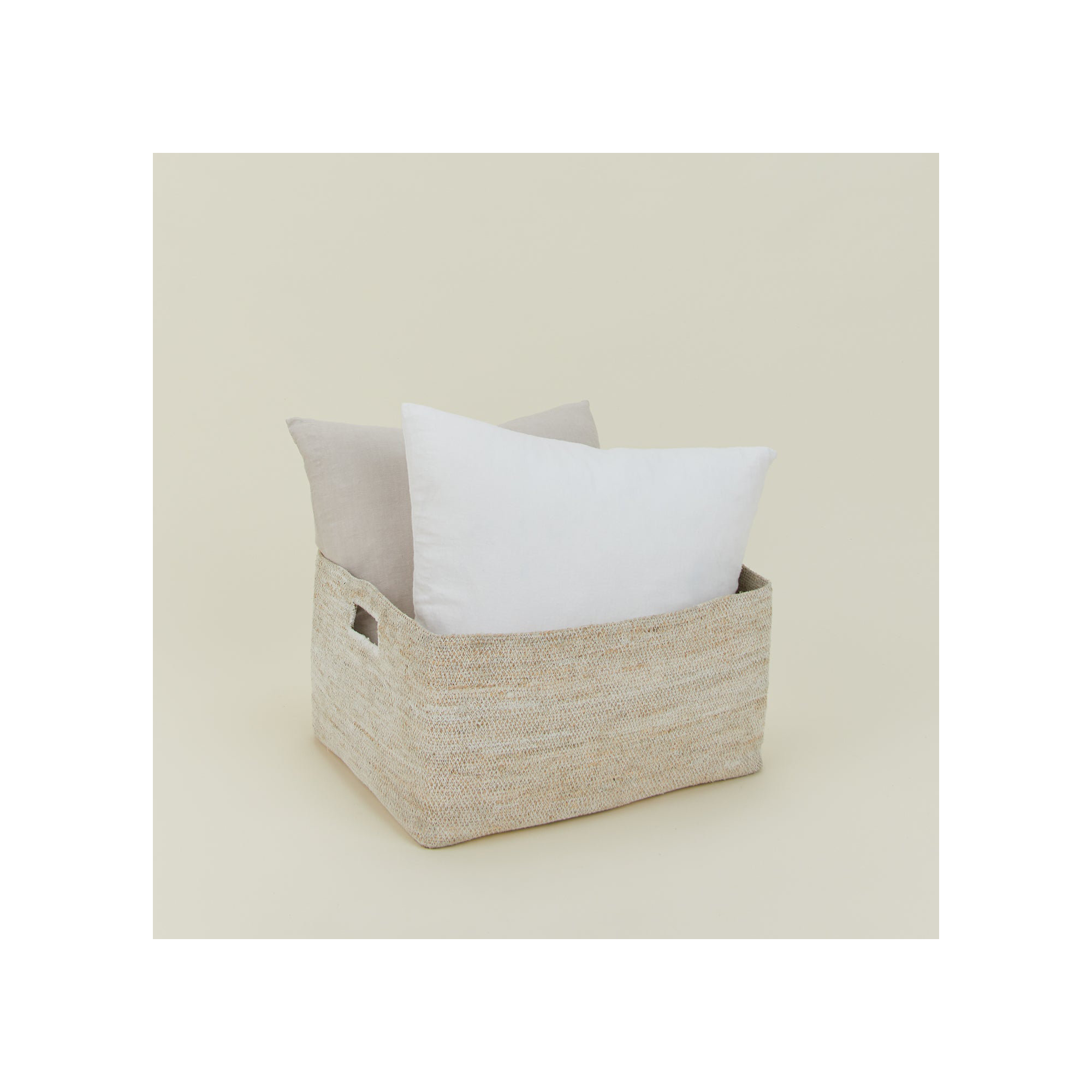Essential Laundry Basket with Handles, 9" H x 17" W x 14" D, White