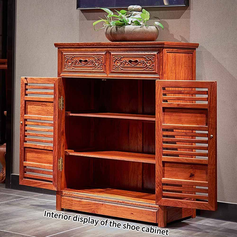 Chinese-style living room retro shoe cabinet, 38.58" H x 29.92" W x 14.96" D