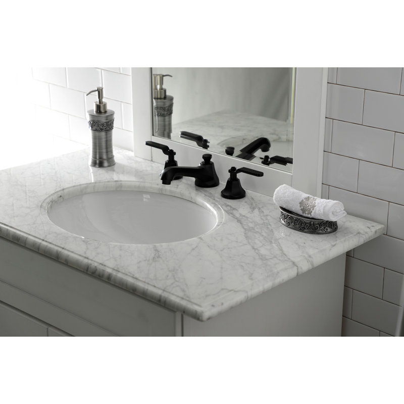 Robinet de salle de bain espacé Kingston, Noir mat, Levier