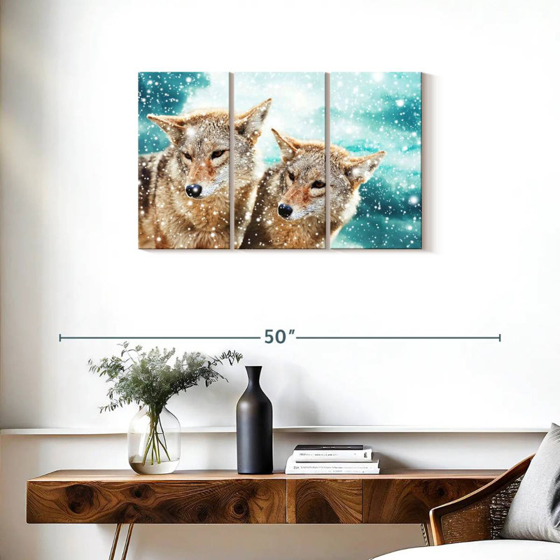 Brampt Coyote Pair, 20" H x 33" W