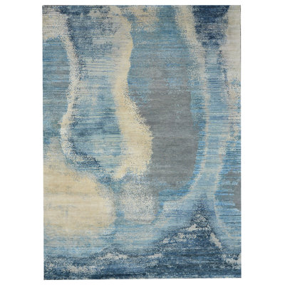 Canterbury Abstract Area Rug in Blue