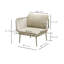 Chaises longues de patio modernes, structure métallique en corde, siège beige compact pour patio
