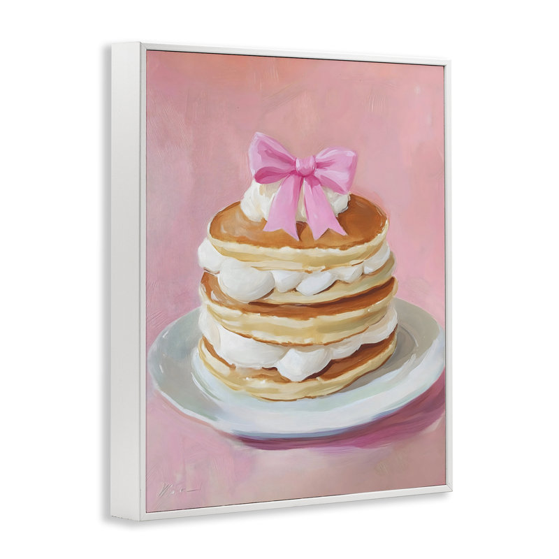 Coquette Pancakes avec crème fouettée, estampe numérique, design par The Prints Vibe, 14 x 11, Coastal White Giclee Framed