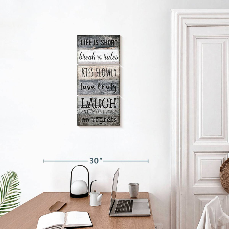 Life Is Short, typographie, H 27 po x l 12 po