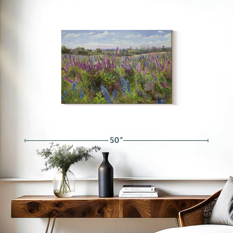 Delphiniums et coquelicots Alvord, H 20 po x l 30 po