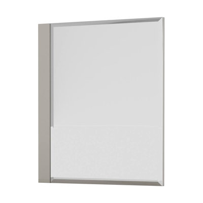 34.4"W Contemporary Mirror, Light Taupe