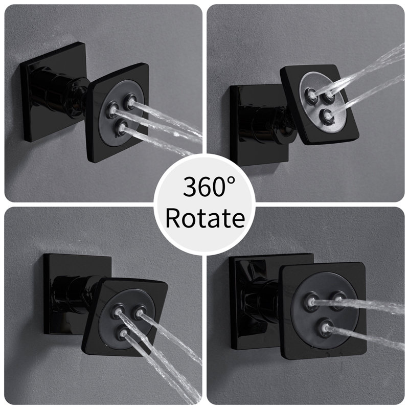 Thermostatic All-In-One Kit with Rough in-Valve, Matte Black