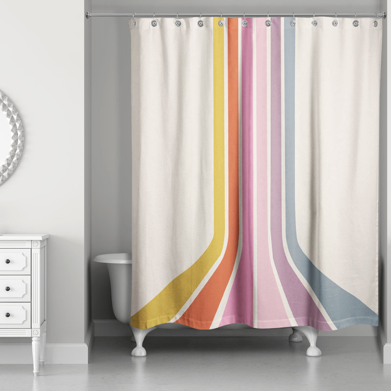 Rideau de douche simple Perine, Jaune