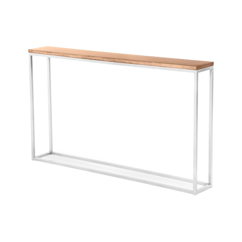 Chaplin 54'' W Solid Wood Console Table, Glacier White, Clear Coat