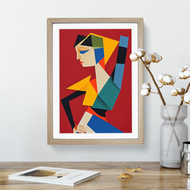 Abstract Ballerina No.4 - Wall Art, 34cm H x 25cm W x 2cm D, Oak Framed