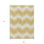 Tapis intérieur lavable à chevrons doré et ivoire 9 pi x 12 pi