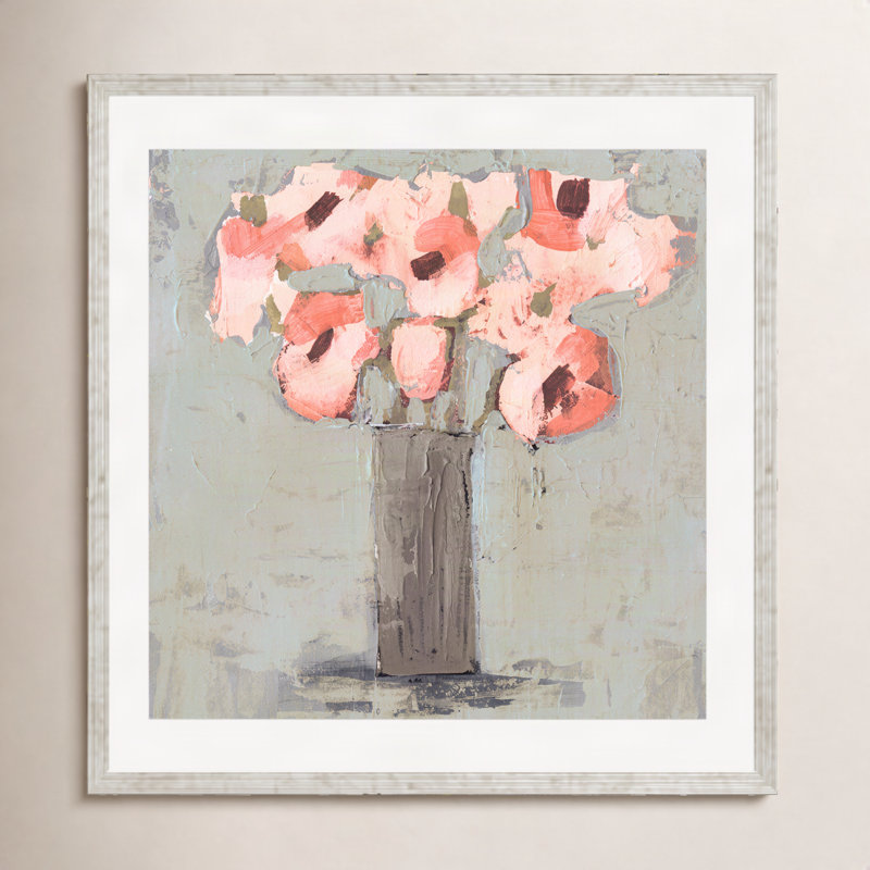 Pale Rustic Bouquet I Painting by Victoria Borges, 36"H x 24"W, Pattern Silver
