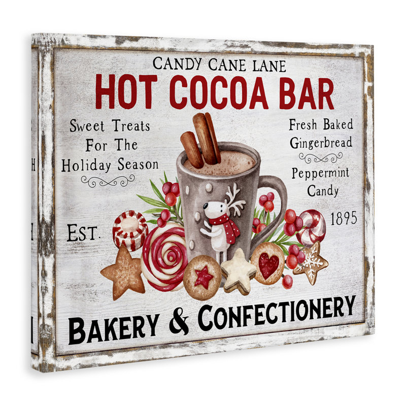 Art mural sur toile «Hot Cocoa Confectionery» par Creatif Belle, H 16 po x l 20 po