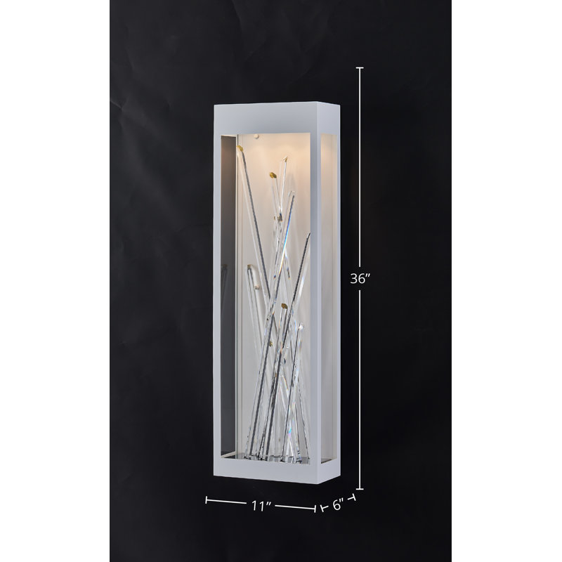 Applique murale d'extérieur à DEL Arpione, H 36 po x l 11 po x P 6 po, 18 W, Blanc
