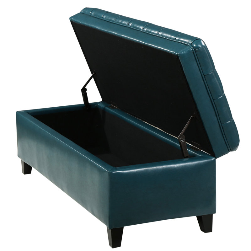 Teal Pu Storage - With Storage, 50 In. Depth, 20.5 Width, 18.25 Height, 30.95 Lb. Weight Fabric , Deep, Wide, High,, Teal