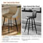 Bar Stool Upholstered Counter Height Bar Stool With Lion Knocker Breakfast Swivel Bar Chair For Kitchen Island