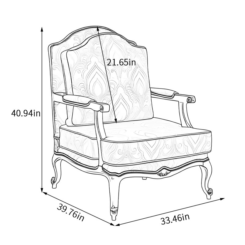 Chaise en bois durable à dossier large
