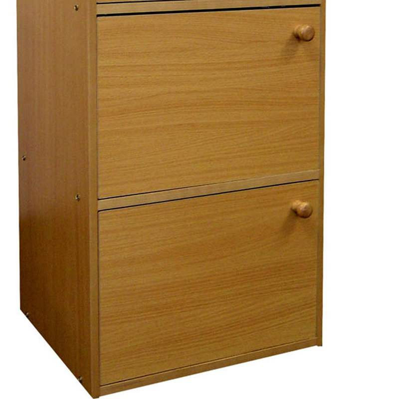 Bibliothèque / étagère en bois 35,5 "à 3 niveaux avec portes