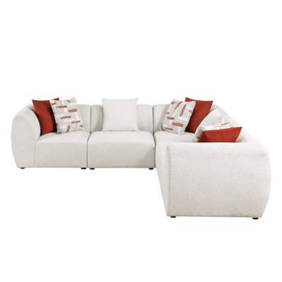Franz Beige Chenille 5-Piece Modular Sectional