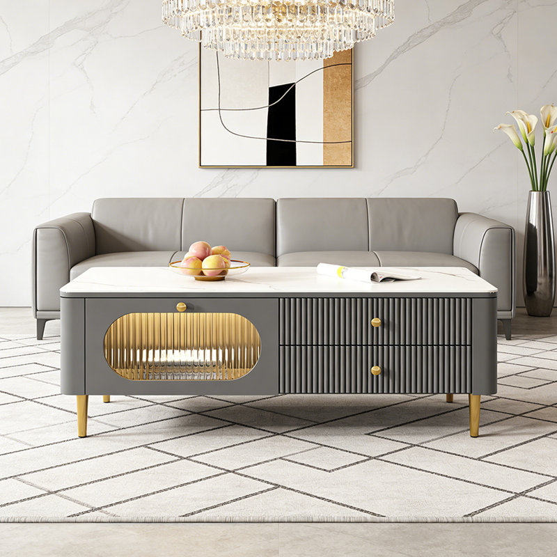 Janeth, Gris/doré, 17.32" H  x 23.62" D x 55.11" W