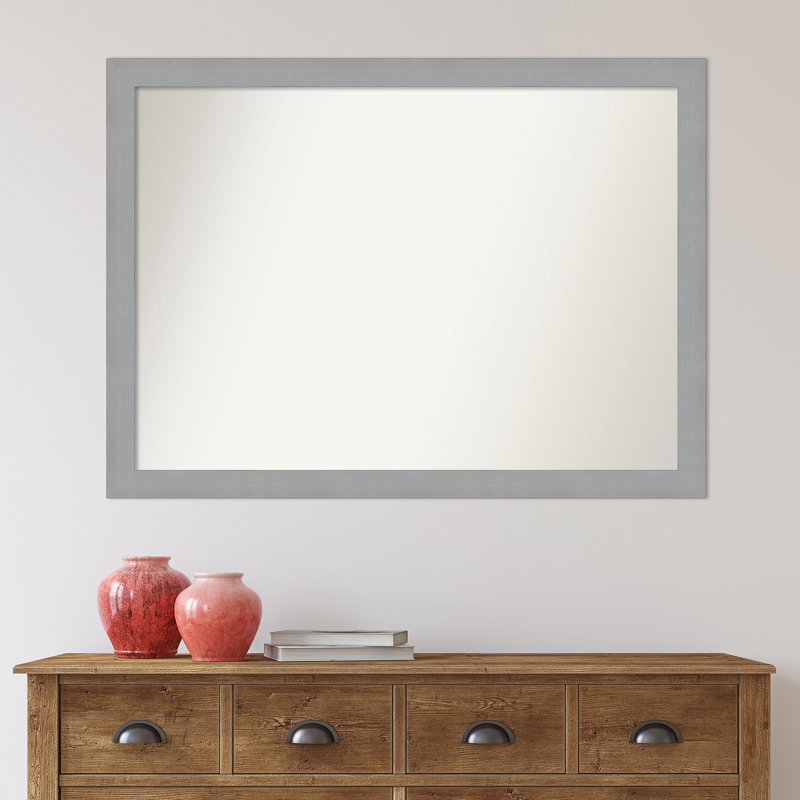 Brushed Nickel Bathroom Vanity Non-Beveled Wall Mirror, 30.5" H x 41.5" W