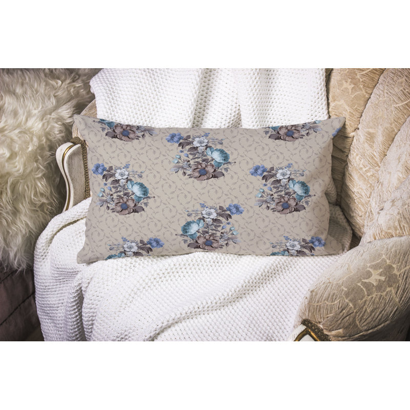 Coussin rectangulaire Flower and Knop, Argent argent