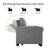 Upholstered Gray Corduroy Tufted Convertible Pull-Out  Multi-Functional Sleeper Sofa Bed - Adjustable Backrest With 2 Soft Pillows, USB Outlet and  Cup Holder (Set of 2)-1625263591