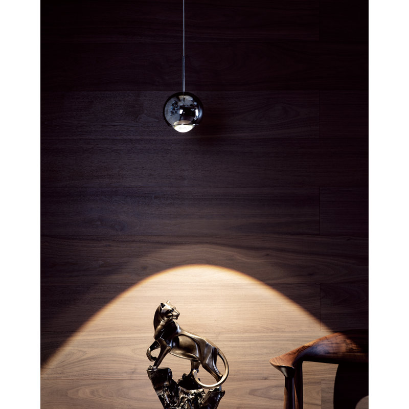 Luminaire suspendu en chrome poli à 1 lumière Bijender