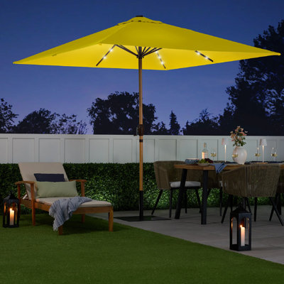 Parasol carré solaire à DEL pour terrasse