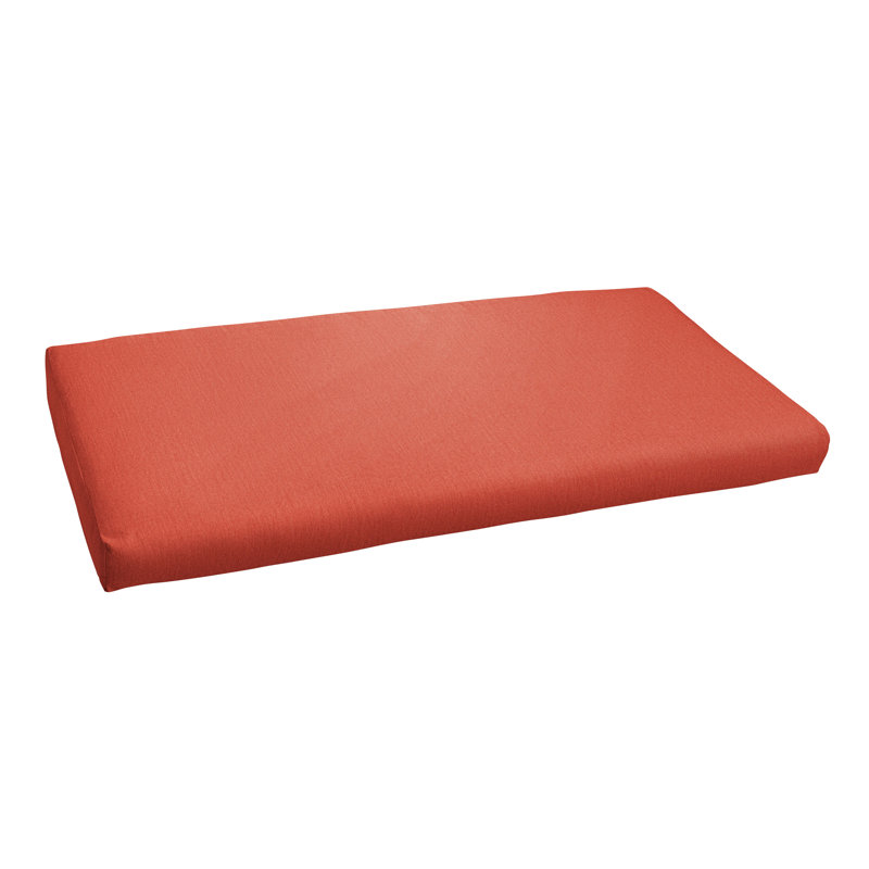 Outdoor Bench Seat Cushion, Canvas Persimmon Sunbrella® Canvas, 3", 48" W x 19" D