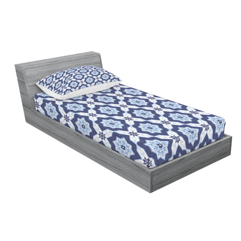 Microfiber Geometric Sheet Set, Twin Sheet Set + Fitted Sheet + 1 Pillowcase