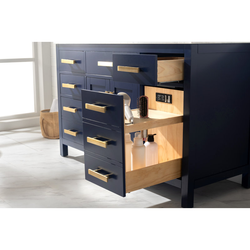 Ensemble de meuble-lavabo simple 54 po Binion, Bleu