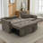 Contemporary Style 2-in-1 Sofa 82" Three-seater Sofa with a Sofa Bed and a Reversible Recliner Sofa for Living Room-1544252259