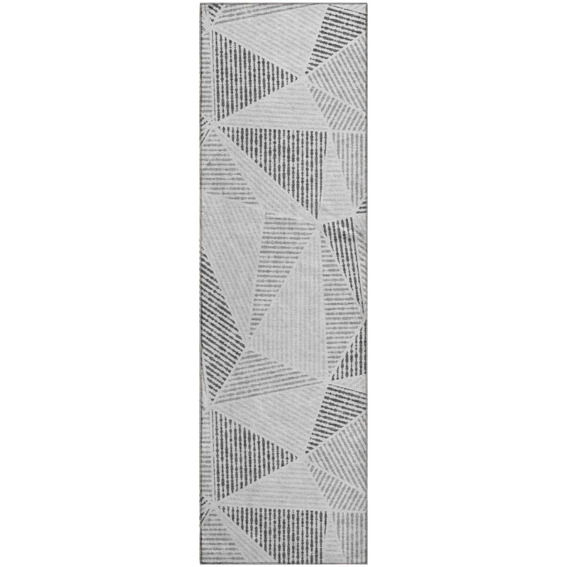 Premium Machine Washable Cerrito Gray Rug, Runner 2'3" x 7'6"