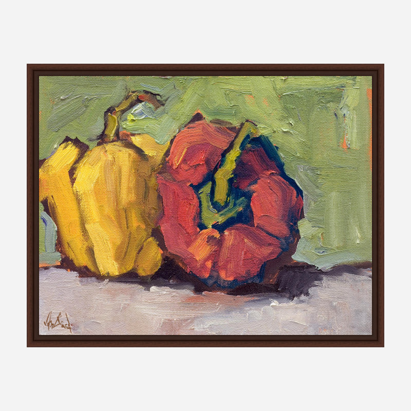 by John Beard, 22" H x 26" W x 2" D, Brown Floater Framed