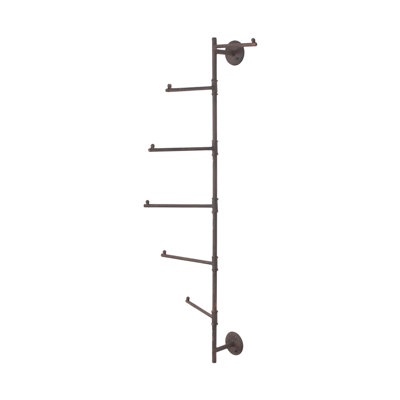  Portemanteau mural pivotant rustique en métal - brun 35,6 po