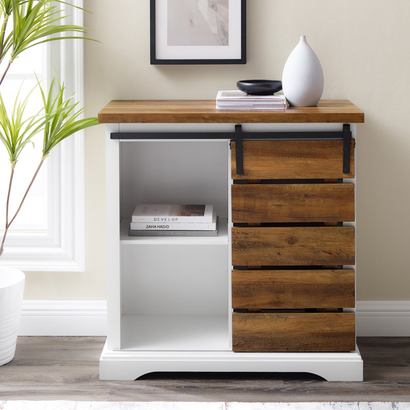 Vanderhoff 81.2cm Sideboard, White/Reclaimed Barnwood